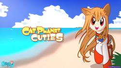 Size: 1192x670 | Tagged: safe, artist:bastbrushie, artist:vbastv, earth pony, pony, asobi ni iku yo!, beach, cat ears, cat planet cuties, cute, eris (cat planet cuties), island, sand