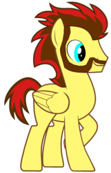 Size: 962x1491 | Tagged: safe, artist:sky chaser, oc, oc only, oc:sky chaser, pegasus, pony, beard, facial hair, male, show accurate, smiling, solo, stallion, vector