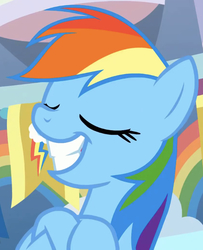 Size: 642x789 | Tagged: safe, screencap, rainbow dash, pegasus, pony, g4, she's all yak, cropped, cute, dashabetes, eyes closed, female, mare, smiling, solo