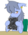 Size: 1438x1800 | Tagged: safe, artist:omegapony16, edit, editor:merik1337, oc, oc only, oc:oriponi, bat pony, pony, blushing, chair, ear piercing, earring, female, gigabyte, hoof hold, jewelry, looking at you, mare, meme, motherboard, piercing