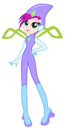 Size: 644x1242 | Tagged: safe, artist:lhenao, artist:marihht, artist:princesssnowofc, fairy, human, equestria girls, g4, barely eqg related, base used, bodysuit, boots, clothes, crossover, equestria girls style, equestria girls-ified, fairy wings, green wings, magic winx, rainbow s.r.l, shoes, tecna, wings, winx club
