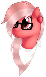 Size: 2153x3607 | Tagged: safe, artist:cindystarlight, oc, oc only, pony, bust, female, glasses, high res, mare, portrait, simple background, solo, transparent background