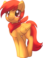 Size: 1948x2620 | Tagged: safe, artist:tiothebeetle, oc, oc only, oc:epiclper, pegasus, pony, 2020 community collab, derpibooru community collaboration, bandana, female, looking up, mare, simple background, smiling, solo, transparent background