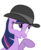 Size: 3250x4000 | Tagged: safe, artist:dharthez, twilight sparkle, pony, unicorn, g4, mmmystery on the friendship express, bowler hat, bust, female, hat, mare, simple background, solo, transparent background, unicorn twilight, vector