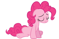 Size: 6000x4000 | Tagged: safe, artist:dharthez, pinkie pie, earth pony, pony, g4, eyes closed, female, mare, sad, simple background, sitting, solo, transparent background, vector