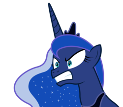 Size: 5184x4500 | Tagged: safe, artist:dharthez, princess luna, alicorn, pony, g4, luna eclipsed, season 2, angry, bust, crown, ethereal mane, female, jewelry, mare, regalia, simple background, solo, transparent background, vector
