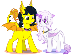 Size: 1630x1245 | Tagged: safe, oc, oc only, oc:evenwhite, oc:lin, pony, 2020 community collab, derpibooru community collaboration, transparent background