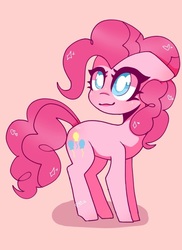 Size: 600x824 | Tagged: safe, artist:d34d-gf, pinkie pie, earth pony, pony, g4, cute, diapinkes, female, floppy ears, mare, pink background, simple background, solo