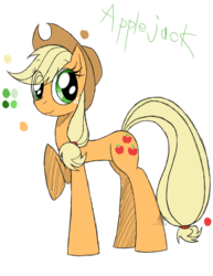 Size: 888x1150 | Tagged: safe, artist:didun850, applejack, earth pony, pony, g4, eye clipping through hair, female, freckles, hat, mare, simple background, smiling, solo, transparent background