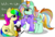 Size: 1081x739 | Tagged: safe, artist:rainbowtashie, angel bunny, oc, oc:princess sincere scholar, oc:rainbow tashie, alicorn, earth pony, pony, g4, alicorn oc, alicorn princess, chalkboard, clothes, commissioner:bigonionbean, cute, cutie mark, fusion, fusion:cheerilee, fusion:ms. harshwhinny, fusion:spitfire, fusion:trixie, hat, horn, nintendo 64, royalty, wand, writer:bigonionbean