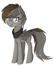 Size: 522x634 | Tagged: safe, artist:pillowsword, oc, oc:times one, bat pony, pony, clothes, glasses, looking at you, male, scarf, stallion