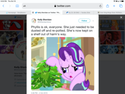Size: 2048x1536 | Tagged: safe, screencap, phyllis, starlight glimmer, pony, unicorn, derpibooru, a horse shoe-in, g4, season 9, baby talk, blog, browser, cabinet, cartoon, chair, concerned, cooing, cute, dated, desk, female, glass, good end, guidance counselor, kelly sheridan, lidded eyes, mare, meta, microphone, microphone stand, motherly, motherly love, october, open mouth, plant, potted plant, response, rock, scroll, shelves, starlight's office, talking, text, time, twitter, updated, voice actor, yandex