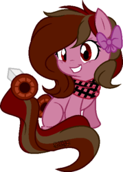 Size: 380x531 | Tagged: safe, artist:space-higanbana, oc, oc only, oc:obsidian blossom, original species, pony, base used, female, filly, show accurate, simple background, solo, transparent background