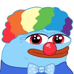 Size: 894x894 | Tagged: safe, artist:mlpsmark, rainbow dash, frog, g4, 1000 years in photoshop, afro, alternate hairstyle, ambiguous gender, barely pony related, clown, clown nose, meme, no pony, pepe the frog, pony coloring, red nose, solo, species swap