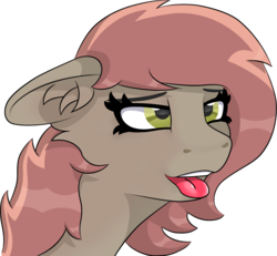 Size: 1438x1329 | Tagged: safe, artist:anthroponiessfm, oc, oc only, oc:atari, pony, ahegao, ear fluff, explicit source, female, open mouth, simple background, tongue out, transparent background