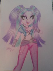 Size: 1944x2592 | Tagged: safe, artist:queentigrel, aria blaze, equestria girls, g4, female, solo, traditional art