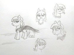 Size: 3148x2372 | Tagged: safe, artist:syndyfon, oc, oc only, oc:elonrie, pony, expressions, high res, solo, tongue out, traditional art