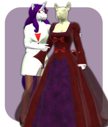 Size: 552x647 | Tagged: safe, artist:dr. traits, rarity, anthro, g4, 3d, clothes, dress