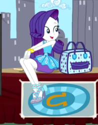 Size: 480x608 | Tagged: safe, edit, edited screencap, screencap, rarity, best trends forever, equestria girls, g4, my little pony equestria girls: better together, bag, clothes, cropped, cute, cyoa, female, high heels, nail polish, open-toed shoes, pencil skirt, raribetes, rarity peplum dress, sandals, shoes, skirt, smiling, solo, toenail polish, toenails