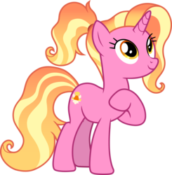 Size: 3000x3065 | Tagged: safe, artist:cloudy glow, artist:illumnious, luster dawn, pony, unicorn, g4, the last problem, .ai available, cute, cutie mark, female, high res, lusterbetes, mare, raised hoof, smiling, solo, vector