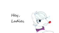 Size: 1920x1080 | Tagged: safe, artist:robloxiangriffinpony, double diamond, earth pony, pony, g4, flirting, flower, handsome, male, rose, solo, sparkles, stallion