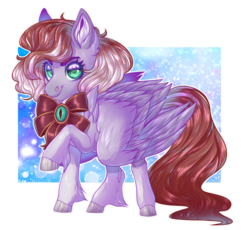 Size: 1024x943 | Tagged: safe, artist:sadelinav, oc, oc only, pegasus, pony, chibi, female, mare, neck bow, solo