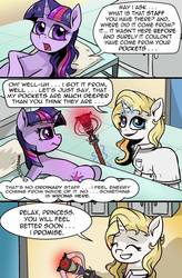 Size: 724x1103 | Tagged: safe, artist:candyclumsy, twilight sparkle, oc, oc:everchanging, alicorn, pony, comic:curse and madness, g4, comic, mlpcam, nurse, twilight sparkle (alicorn)