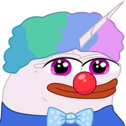 Size: 894x894 | Tagged: safe, artist:mlpsmark, princess celestia, frog, g4, afro, alternate hairstyle, clown, clown nose, female, meme, no pony, pepe the frog, pony coloring, red nose, solo, species swap