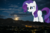 Size: 1920x1280 | Tagged: safe, artist:andoanimalia, artist:thegiantponyfan, rarity, pony, unicorn, g4, city, female, giant pony, giantess, highrise ponies, irl, macro, mare, mountain, night, photo, ponies in real life, scenery, sky