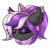 Size: 2000x2000 | Tagged: safe, artist:ask-colorsound, oc, oc only, oc:nightwalker, pony, bow, clothes, emotes, eyes closed, fangs, hair bow, high res, onomatopoeia, scarf, simple background, sleeping, slit pupils, solo, sound effects, transparent background, zzz