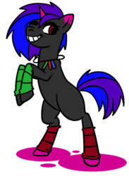 Size: 752x1028 | Tagged: safe, artist:dragonflyfire8, artist:ponebox, oc, oc only, pony, unicorn, collaboration, female, glowstick, grin, horn, jewelry, leg warmers, mare, necklace, one eye closed, rearing, simple background, smiling, solo, transparent background, unicorn oc, wink