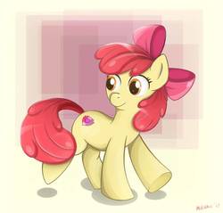 Size: 915x874 | Tagged: safe, artist:milanoss, apple bloom, earth pony, pony, g4, female, filly, solo