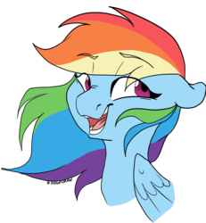 Size: 1018x1102 | Tagged: safe, artist:poowndraww, rainbow dash, pegasus, pony, g4, bust, cute, dashabetes, eye clipping through hair, eyebrows, eyebrows visible through hair, female, floppy ears, mare, open mouth, portrait, simple background, solo, transparent background