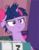Size: 737x939 | Tagged: safe, screencap, pinkie pie, twilight sparkle, alicorn, pony, a trivial pursuit, g4, season 9, c:, cropped, evil grin, female, floppy ears, mare, messy mane, smiling, solo focus, twilight snapple, twilight sparkle (alicorn)