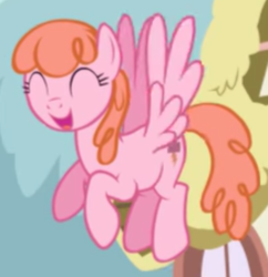 Size: 492x508 | Tagged: safe, screencap, jetstream, pegasus, pony, boast busters, g4, background pony, cropped, cutie mark, eyes closed, female, flying, happy, mare, open mouth, smiling, solo, stormcloud