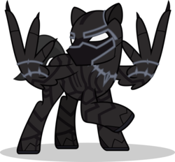 Size: 1280x1186 | Tagged: safe, artist:mlp-trailgrazer, oc, oc only, oc:speedy tempo, pegasus, pony, black panther, chadwick boseman, clothes, cosplay, costume, male, simple background, solo, stallion, transparent background, wakanda forever
