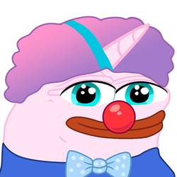 Size: 894x894 | Tagged: safe, artist:mlpsmark, princess flurry heart, frog, g4, 1000 years in photoshop, afro, alternate hairstyle, clown, clown nose, female, meme, no pony, pepe the frog, pony coloring, red nose, solo, species swap