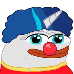 Size: 894x894 | Tagged: safe, artist:mlpsmark, shining armor, frog, g4, 1000 years in photoshop, afro, alternate hairstyle, ambiguous gender, clown, clown nose, meme, no pony, pepe the frog, pony coloring, red nose, solo, species swap