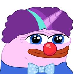 Size: 894x894 | Tagged: safe, artist:mlpsmark, starlight glimmer, frog, g4, 1000 years in photoshop, afro, alternate hairstyle, clown, clown nose, female, meme, no pony, pepe the frog, pony coloring, red nose, solo, species swap