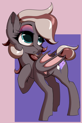 Size: 2051x3078 | Tagged: safe, artist:luxsimx, oc, oc only, oc:efflorescence, bat pony, pony, bat pony oc, female, high res, makeup, mare, solo, wings