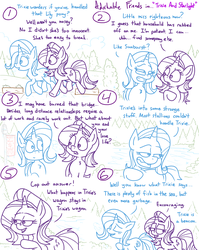 Size: 1280x1611 | Tagged: safe, artist:adorkabletwilightandfriends, starlight glimmer, trixie, pony, unicorn, comic:adorkable twilight and friends, g4, adorkable, adorkable friends, comic, cute, dialogue, dork, exercise, female, friends, friendship, frost, gossip, humor, implied lily, implied sunburst, jogging, mare, morning, slice of life