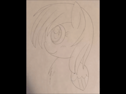 Size: 600x450 | Tagged: safe, derpy hooves, pegasus, pony, g4, animated, chest fluff, cute, female, frame by frame, gif, solo, traditional animation, traditional art