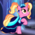 Size: 1000x1000 | Tagged: safe, artist:cloudy glow, artist:php185, edit, luster dawn, pony, unicorn, g4, clothes, cute, dress, female, future, gala, gala dress, lusterbetes, raised hoof, shine, smiling, solo