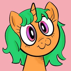 Size: 2048x2048 | Tagged: safe, artist:amynewblue, oc, oc only, oc:flitter flutter, pony, unicorn, carrot, food, high res, owo, solo