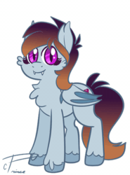 Size: 370x500 | Tagged: safe, artist:crowneprince, oc, oc only, bat pony, pony, animated, cute, cute little fangs, eeee, fangs, female, gif, implied eeee, mare, ocbetes, screech, simple background, solo, transparent background