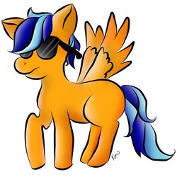 Size: 894x894 | Tagged: safe, artist:mckeantwins, oc, oc only, oc:hailfire, pegasus, pony, simple background, solo, sunglasses, white background