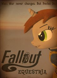 Size: 2400x3300 | Tagged: safe, artist:kiodima, oc, oc only, oc:littlepip, pony, unicorn, fallout equestria, 3d, cinema 4d, clothes, evil eyes, evil grin, fanfic, fanfic art, female, grin, high res, hooves, horn, jumpsuit, mare, open mouth, photoshop, pipboy, pipbuck, poster, smiling, solo, suit, text, uniform jumpsuit, vault suit