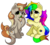 Size: 946x845 | Tagged: safe, artist:rainbowtashie, oc, oc:clumsy carrot, oc:rainbow tashie, earth pony, pegasus, pony, carrot cake (food), commissioner:bigonionbean, cute, eating, food, fusion, fusion:carrot top, fusion:derpy hooves, fusion:golden harvest, nom, writer:bigonionbean