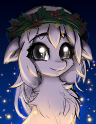 Size: 800x1034 | Tagged: safe, artist:shoggoth-tan, pony, bust, chest fluff, christmas, commission, floppy ears, holiday, portrait, solo, ych sketch, your character here