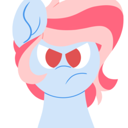 Size: 1200x1200 | Tagged: safe, artist:thebadbadger, oc, oc:bubblegum, pony, angry